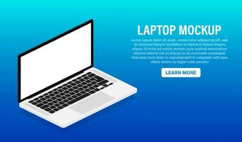 vlak bespotten omhoog laptop voor web plaats ontwerp. geweldig bespotten omhoog laptop, Super goed ontwerp voor ieder doeleinden. vector
