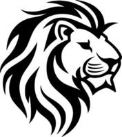 leeuw - zwart en wit geïsoleerd icoon - vector illustratie