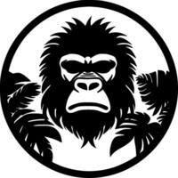 gorilla, minimalistische en gemakkelijk silhouet - vector illustratie