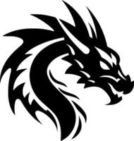 draak, zwart en wit vector illustratie