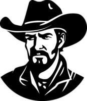 cowboy, zwart en wit vector illustratie