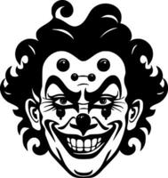 clown, zwart en wit vector illustratie