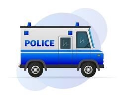 vector illustratie sjabloon. Politie vrachtauto met hand.