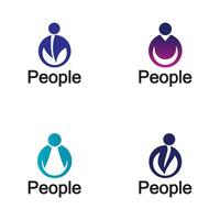 abstract mensen logo. cirkel vorm met menselijk icoon geïsoleerd Aan wit achtergrond. vector