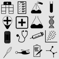 ziekenhuis, dna, notitieboekje medisch icoon reeks Aan wit achtergrond vector