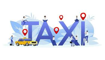 taxi mobiel sollicitatie. taxi onderhoud. bestellen online. vector voorraad illustratie.