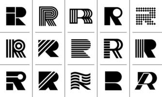 gemakkelijk vlak lijn brief r logo icoon ontwerp reeks vector