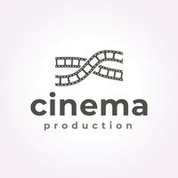 bioscoop film rollen logo ontwerp, wijnoogst retro camera illustratie vector