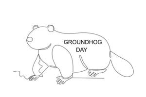 een groundhog kwam uit van zijn hol vector