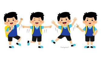 leerling met school- uniform vector illustratie