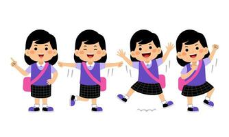 leerling met school- uniform vector illustratie