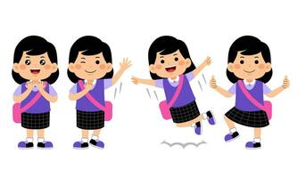 leerling met school- uniform vector illustratie