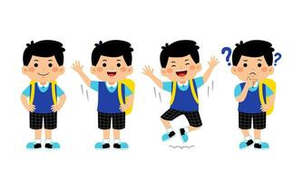 leerling met school- uniform vector illustratie