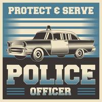 retro vintage illustratie vectorafbeelding van politieagent poster vector