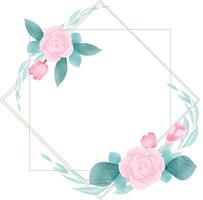 aquarel bloemen frame vector