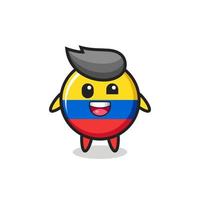 illustratie van een colombia vlagkenteken met ongemakkelijke poses vector