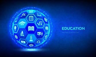 e-leren. innovatief online onderwijstechnologieconcept. vector