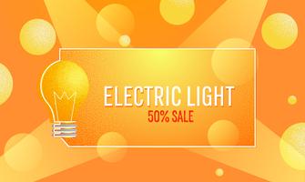 Elektrische lichtbanner van verkoop. E-commerce elektriciteitsbol. Vector platte textuur illustratie