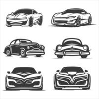 vector pictogrammen van auto's. fantastisch silhouetten van auto's illustraties geïsoleerd Aan wit achtergrond