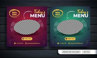 culinaire flyer of social media banner voor voedselverkoop vector