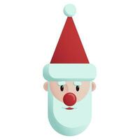 gemakkelijk de kerstman claus hoofd illustratie. Kerstmis karakter hoofd voor groet kaart, avatar, uitnodiging, banier, en web ontwerp. vector illustratie eps10