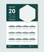 2024 muur kalender ontwerp sjabloon vector