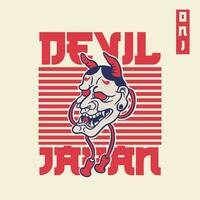 oni Japans duivel masker, vector illustratie