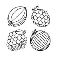 fruit voorwerpen vector illustraties reeks