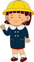 meisje kinderen Japan school- uniform vector illustratie