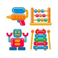 kinderen speelgoed- voorwerpen vector illustraties reeks