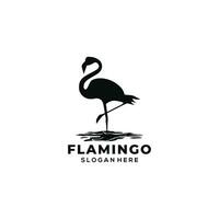 flamingo vogel silhouet, een flamingo vogel ontwerp met een been opgeheven zo het looks elegant en gemakkelijk vector
