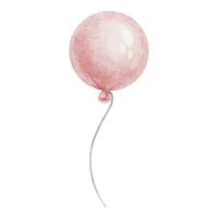 roze lucht ballon. waterverf illustratie. geïsoleerd. Valentijn of verjaardag partij concept. element voor ontwerp kaarten, uitnodigingen, achtergronden, scrapbooken, inpakken, kinderen goederen, kinderen winkel, baby douche vector