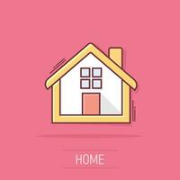 tekenfilm huis icoon in grappig stijl. huis illustratie pictogram. huis plons bedrijf concept. vector