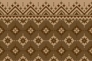 bruin kleding stof Mexicaans stijl. meetkundig etnisch bloem naadloos patroon in stam. aztec ornament afdrukken. vector