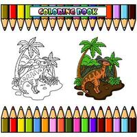 tekenfilm parasaurolophus in de oerwoud voor kleur boek vector