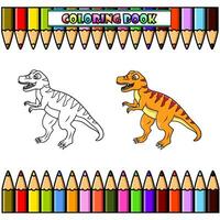 tekenfilm tyrannosaurus voor kleur boek vector