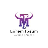 tm brief stier toeter vorm logo ontwerp vector