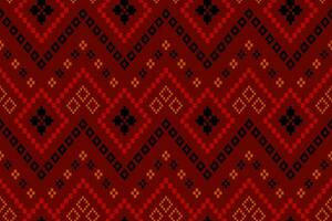 rood traditioneel etnisch patroon paisley bloem ikat achtergrond abstract aztec Afrikaanse Indonesisch Indisch naadloos patroon voor kleding stof afdrukken kleding jurk tapijt gordijnen en sarong vector