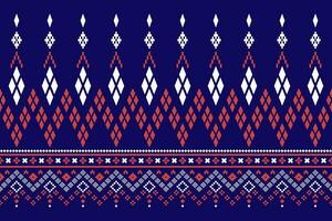 indigo marine blauw meetkundig traditioneel etnisch patroon ikat naadloos patroon grens abstract ontwerp voor kleding stof afdrukken kleding jurk tapijt gordijnen en sarong aztec Afrikaanse Indisch Indonesisch vector