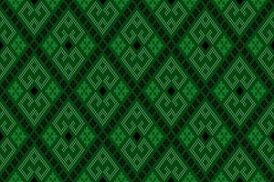 groen kruis steek kleurrijk meetkundig traditioneel etnisch patroon ikat naadloos patroon grens abstract ontwerp voor kleding stof afdrukken kleding jurk tapijt gordijnen en sarong aztec Afrikaanse Indisch Indonesisch vector