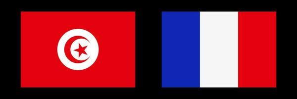 tunesisch en Frans vlaggen icoon set. vector. vector