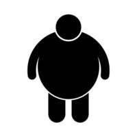 dik persoon silhouet icoon. overgewicht. zwaarlijvigheid. vector. vector