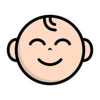 glimlachen baby gezicht icoon. vector. vector