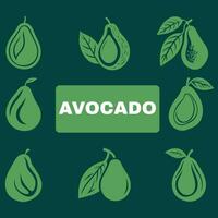 een plak van kalmte modern avocado silhouet vector