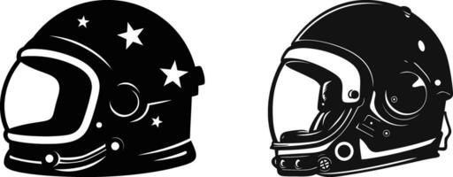 silhouet van de sterren astronaut helm ontwerp vector