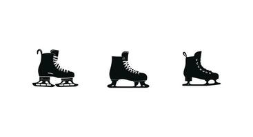 stil glijdt strak ijs skates silhouet vector