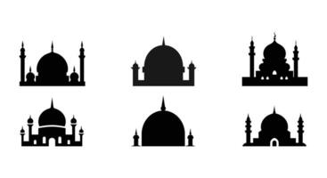 heilig ruimten moskee in rustig nacht vector