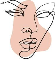 vrouw gezicht doorlopend lijn tekening. abstract minimaal vrouw portret gezicht lijn. logo, icoon, label. vector