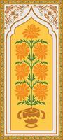 mughal fabriek en wijnoogst bloem illustratie kunstwerk. vector