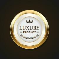 luxe gouden badges en etiketten. retro wijnoogst cirkel insigne ontwerp vector